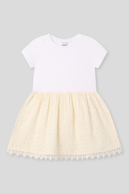 Платье хлопковое с кружевом KIDSPARAD