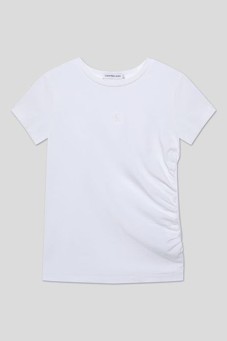 Футболка хлопковая со сборкой на боку Calvin Klein Jeans