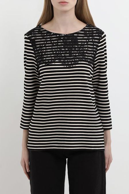 Лонгслив в полоску с кружевом Gerry Weber