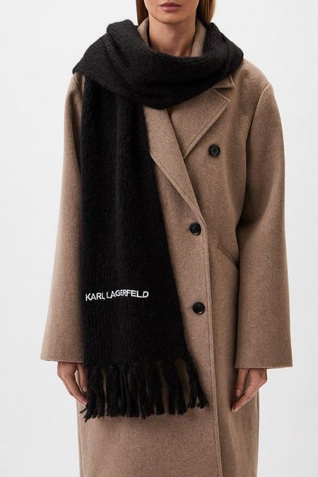 Шарф из смесовой шерсти с кистями Karl Lagerfeld
