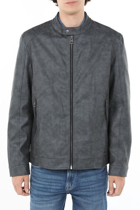 Куртка с воротником стойкой из экокожи Guess