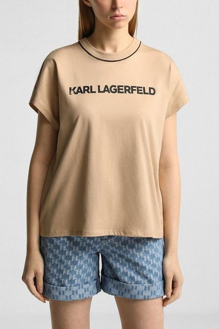 Футболка хлопковая с логотипом Karl Lagerfeld