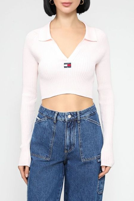 Топ с отложным воротником укороченный Tommy Jeans