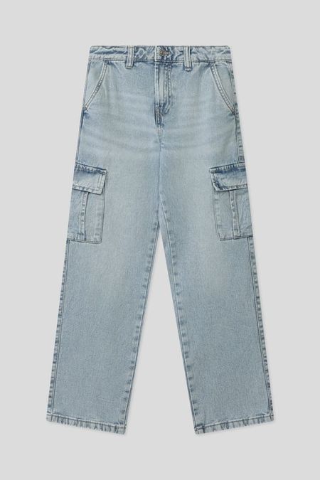 Джинсы с эффектом потертости и карманами Republic of Denim