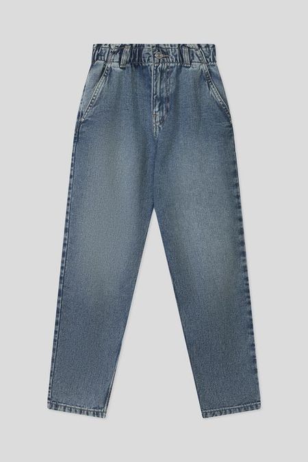 Джинсы с эффектом потертости на эластичном поясе Republic of Denim