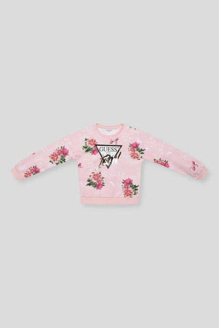 Свитшот хлопковый с принтом и логотипом Guess