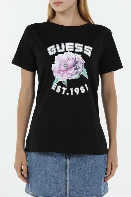 Футболка хлопковая с принтом Guess