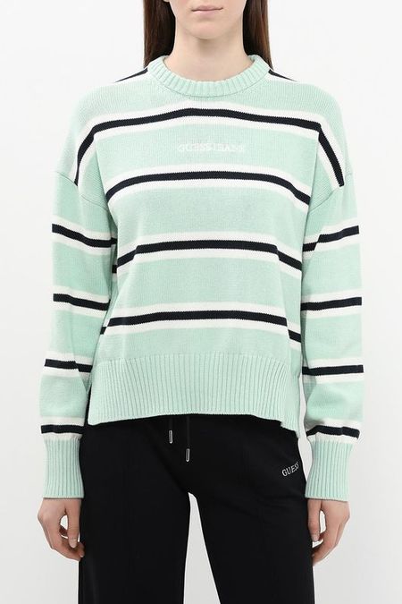 Джемпер хлопковый в полоску Guess Jeans