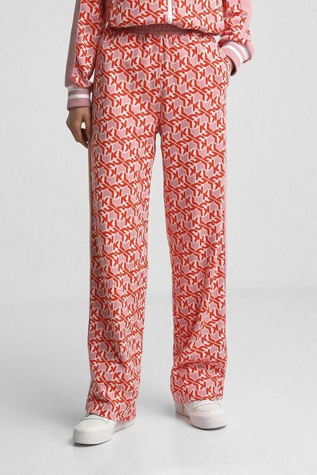 Брюки хлопковые на молнии с принтом Karl Lagerfeld Jeans