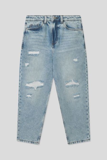 Джинсы с эффектом потертости и прорывами Republic of Denim