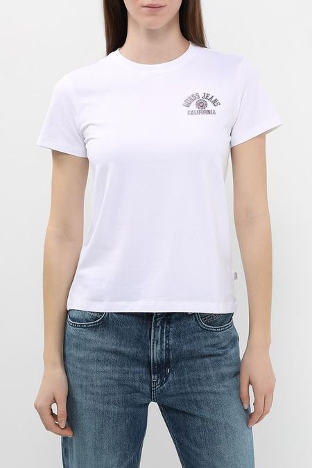 Футболка хлопковая с логотипом Guess Jeans