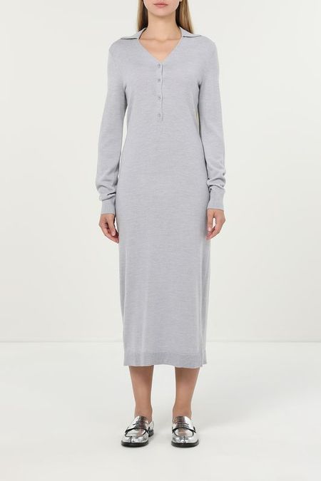 Платье шерстяное с v-вырезом Calvin Klein
