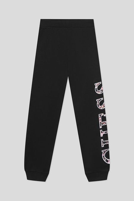 Брюки хлопковые на эластичном поясе с логотипом Guess
