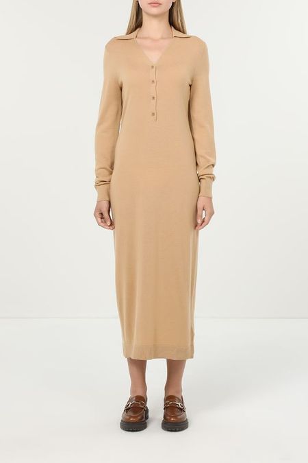 Платье шерстяное с v-вырезом Calvin Klein