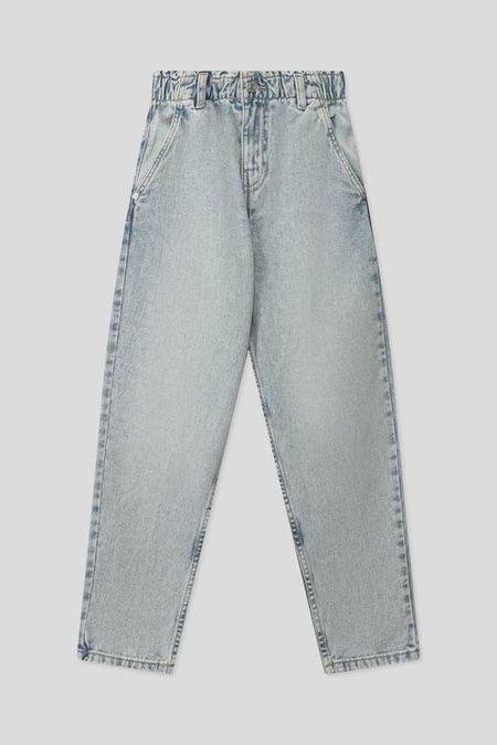 Джинсы с эффектом потертости на эластичном поясе Republic of Denim