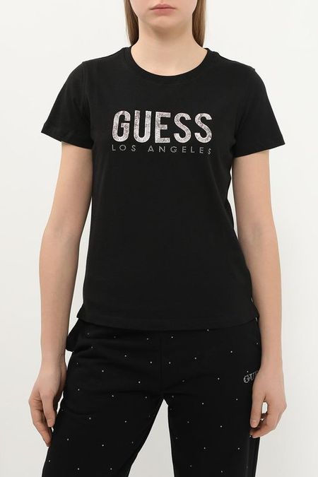Футболка хлопковая с логотипом Guess