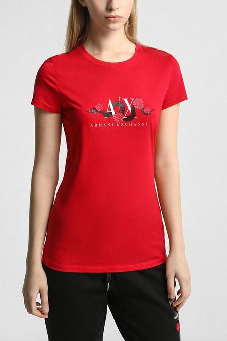 Футболка хлопковая с логотипом Armani Exchange