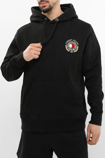 Худи хлопковое с карманом Tommy Jeans