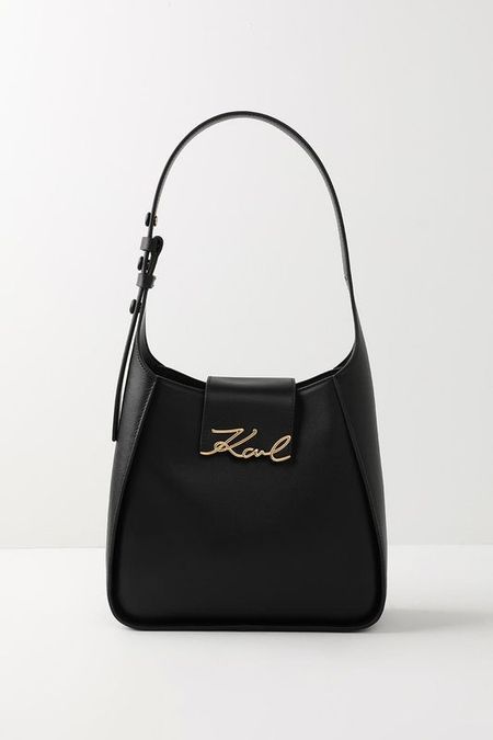 Сумка хобо кожаная Signature Karl Lagerfeld