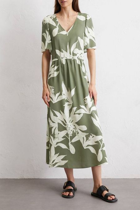 Платье с v-вырезом и коротким рукавом Marc O'Polo