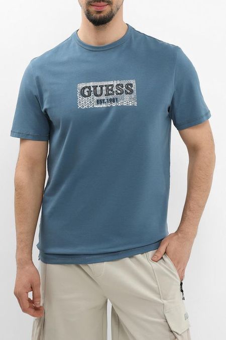 Футболка хлопковая с логотипом Guess