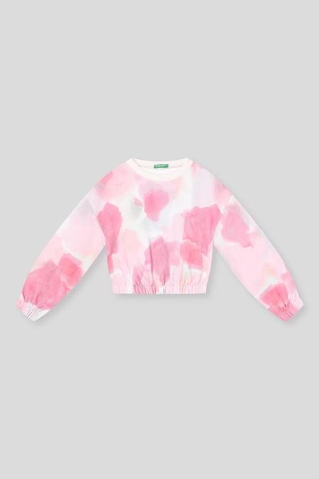 Свитшот хлопковый с принтом Benetton