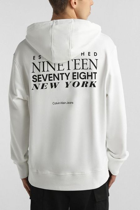 Худи хлопковое с принтом Calvin Klein Jeans