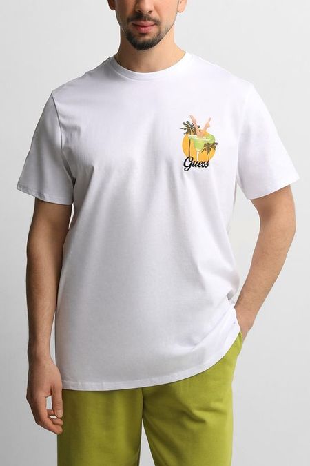 Футболка хлопковая с принтом Guess