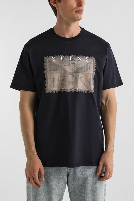 Футболка хлопковая с принтом Guess