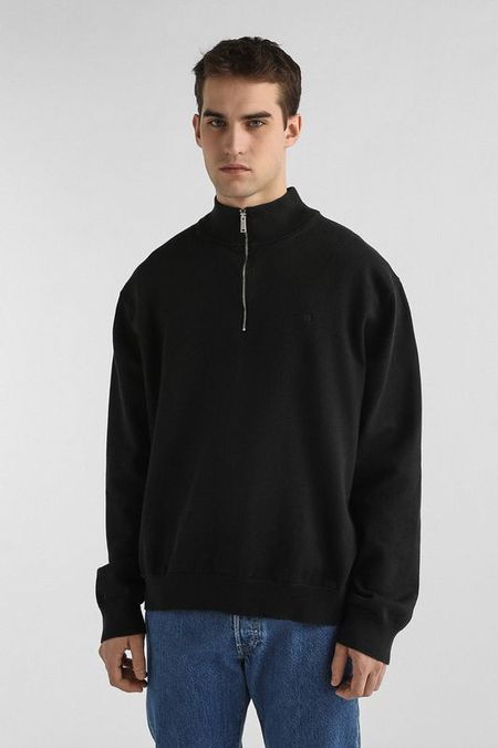 Пуловер хлопковый с воротником на молнии Calvin Klein