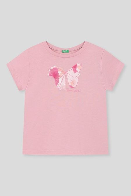 Футболка хлопковая с принтом Benetton