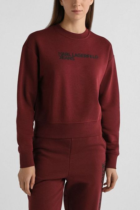 Свитшот хлопковый с логотипом укороченный Karl Lagerfeld Jeans