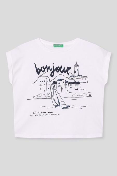 Футболка хлопковая с логотипом Benetton