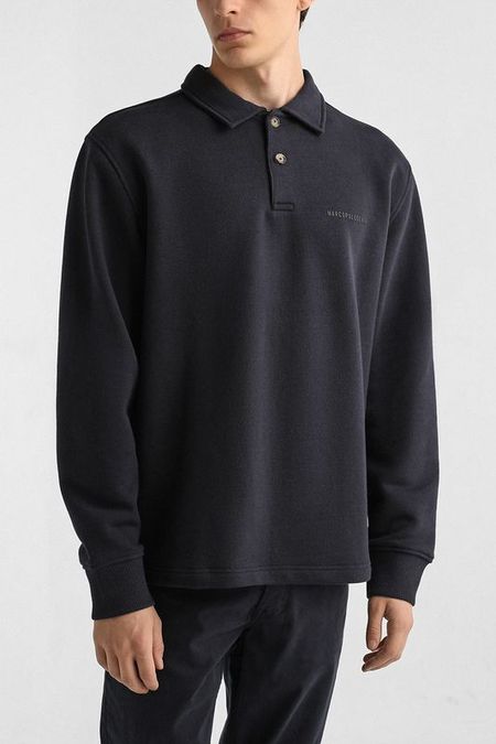 Поло хлопковое с длинным рукавом Marc O'Polo Denim
