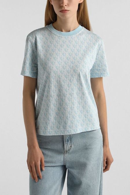 Футболка хлопковая с монограммой логотипа Calvin Klein