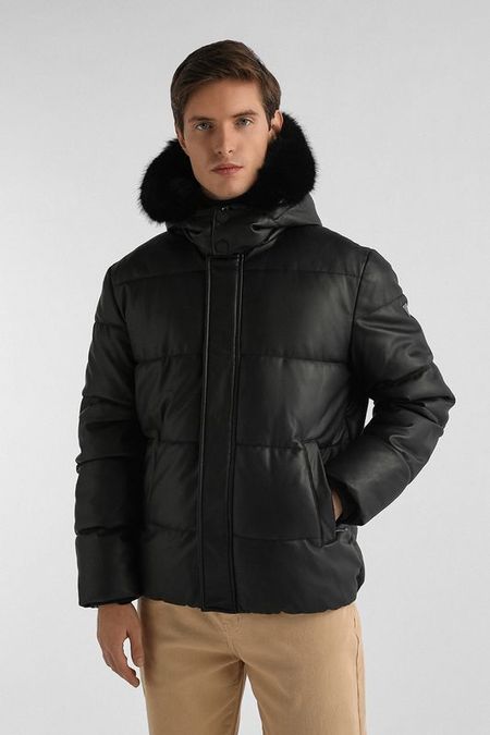 Куртка утепленная из искусственной кожи с меховой опушкой Guess