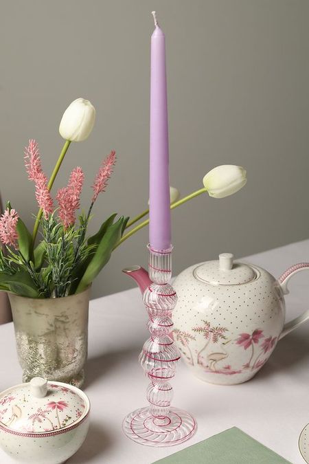 Подсвечник декоративный Swirl Pink Pip Studio