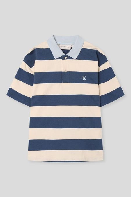 Поло хлопковое в полоску Calvin Klein Jeans