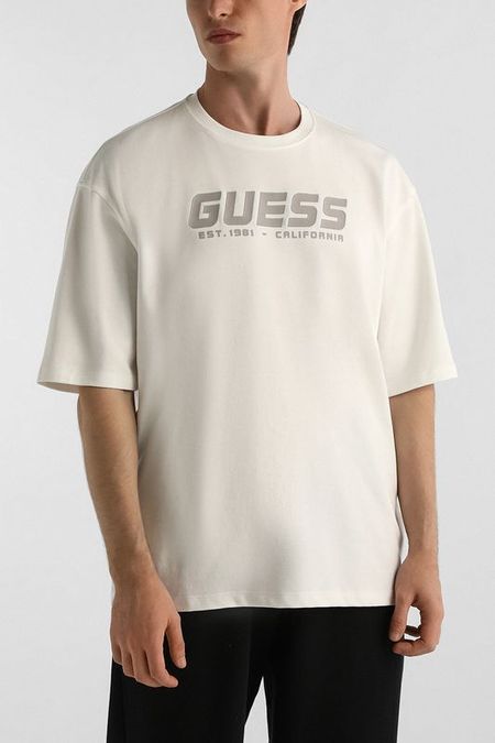Футболка из смесового хлопка с логотипом Guess