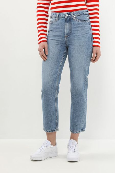 Джинсы с эффектом потертости укороченного кроя Marc O'Polo Denim