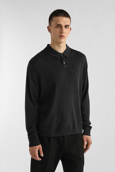 Поло шерстяное с длинным рукавом Calvin Klein