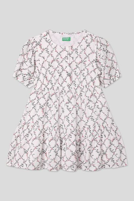 Платье расклешенное с принтом Benetton