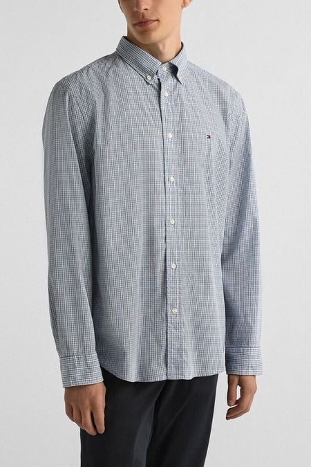 Рубашка хлопковая в мелкую клетку Tommy Hilfiger