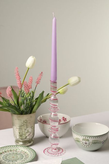 Подсвечник декоративный Swirl Pink Pip Studio