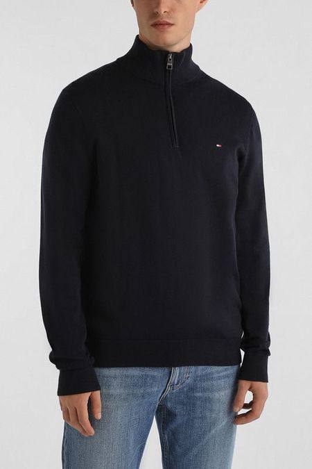 Джемпер хлопковый с воротником на молнии Tommy Hilfiger