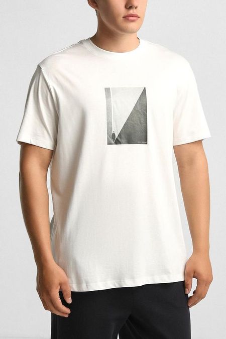 Футболка хлопковая с принтом Armani Exchange