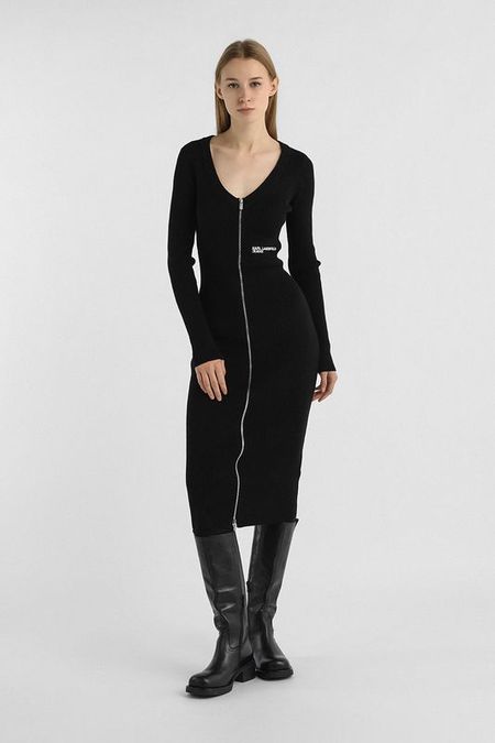 Платье вязаное на молнии облегающее Karl Lagerfeld Jeans