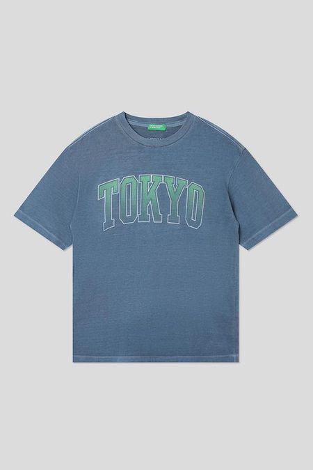 Футболка хлопковая с принтом Benetton
