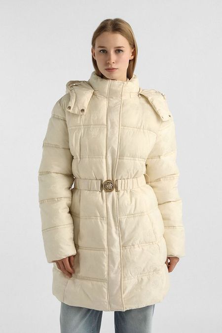 Куртка утепленная c капюшоном и поясом Guess