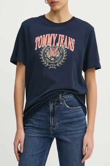 Футболка хлопковая с логотипом Tommy Jeans
